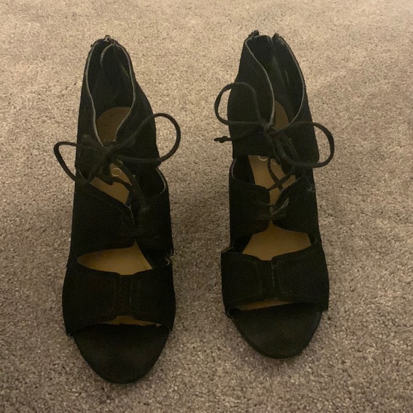 Franco Sarto Shoes - Black peeptoe heels